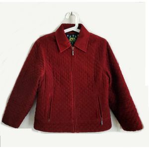 Women's AEROS Red Quilted Jacket Sz S EUC